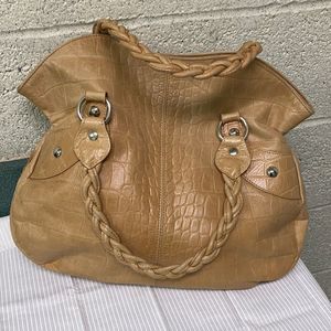 Roberta Gandolfi Leather Crocodile Embossed Leather Bag